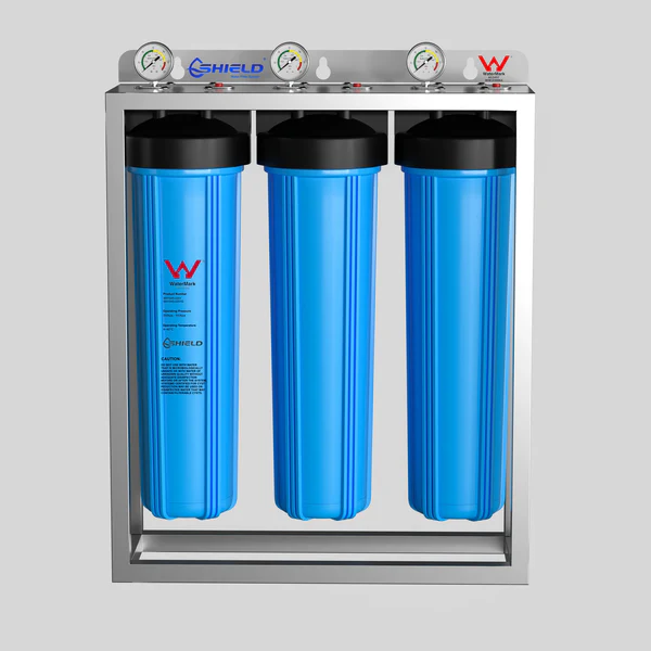 20” x 4.5” Whole House Water Filter System | Chloramine PFAS Scale Removal | Stainless Steel Cover Free-Standing | WaterMark Certified