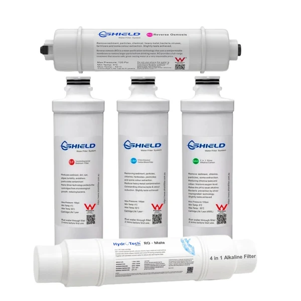 Shield 7 Stages Alkaline Reverse Osmosis Water Filter System Replacement Pack