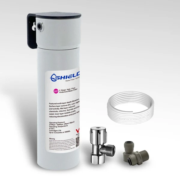 High-Flow 4 Stage Undersink Water Filter System for Mixer Tap – WaterMark Certified, Compact Design, Easy Installation