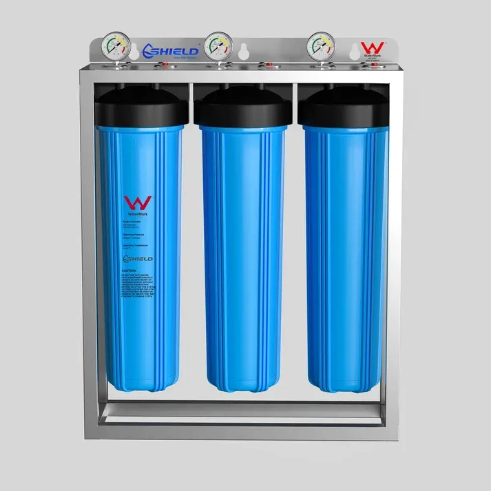 20” x 4.5” Whole House Water Filter System | Free-Standing Stainless Steel Cover | Chloramine PFAS Cyst Scale Chlorine Fluoride Lead Removal | WaterMark Certified
